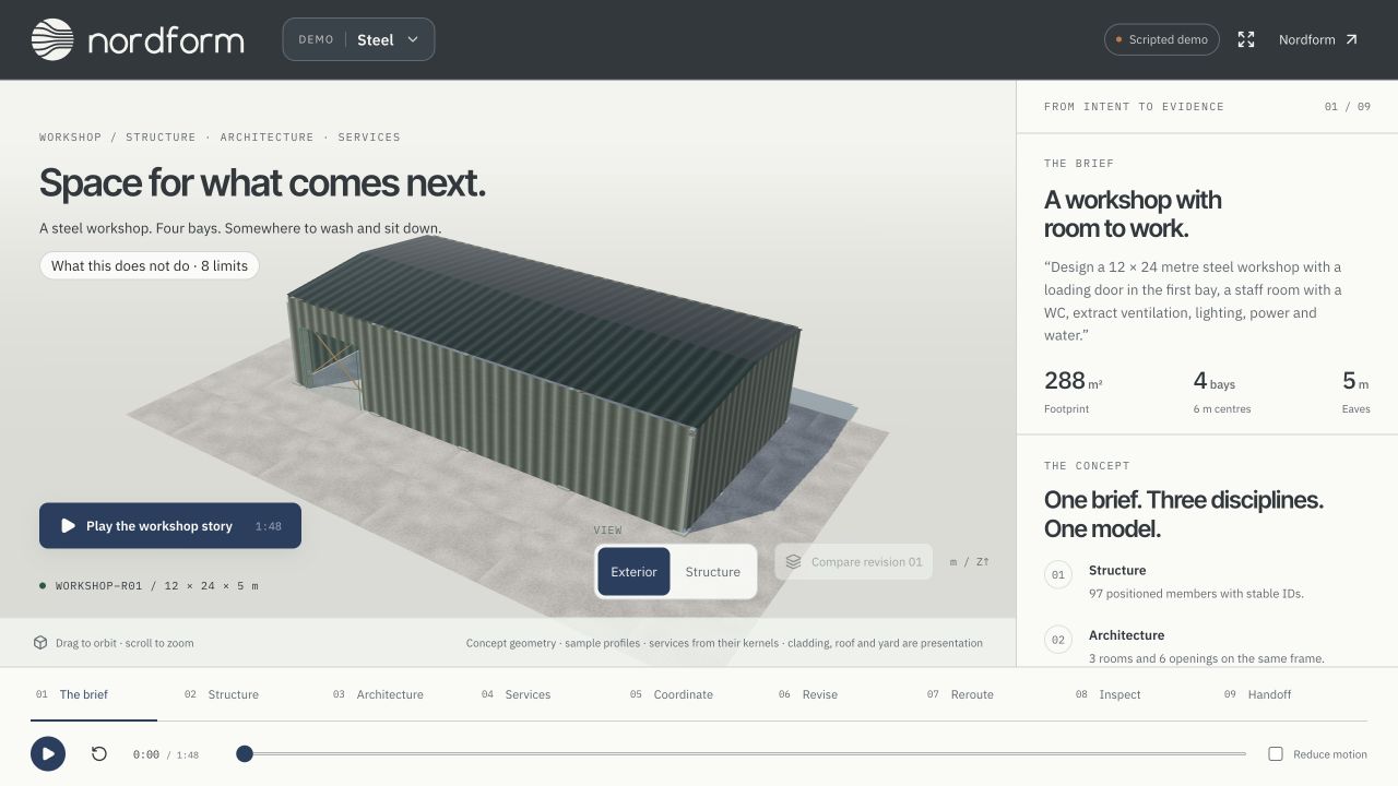 Preview of the steel workshop demonstration.